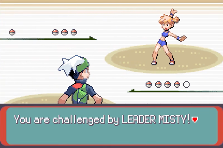 Leader Misty challenges the player