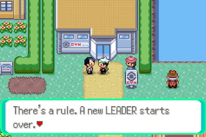 Norman explains that a new Gym Leader starts over