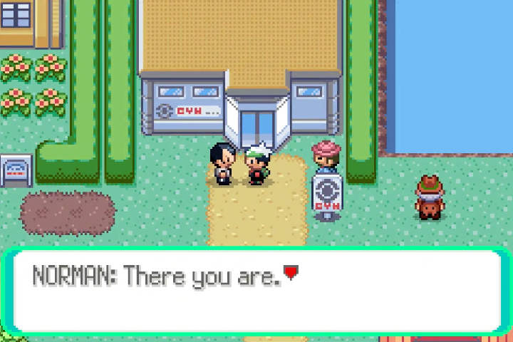 Norman welcomes the player outside Petalburg Gym