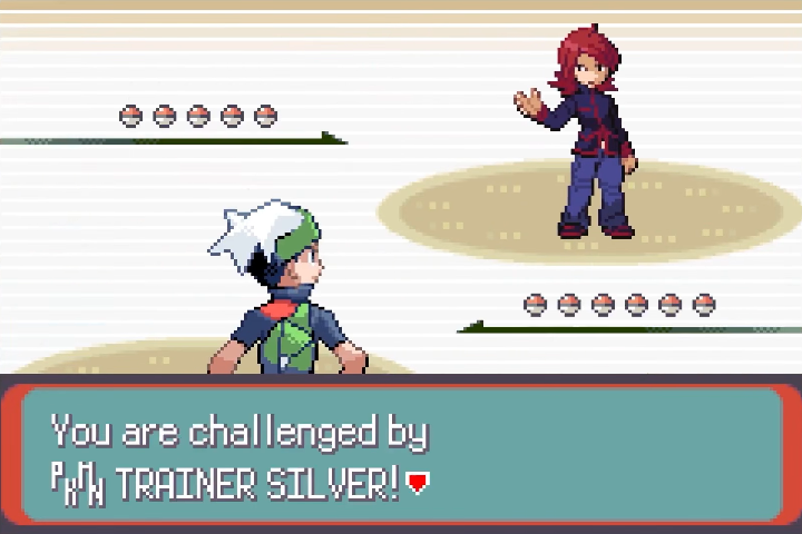 Trainer Silver challenges the player